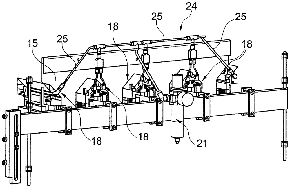 Empty cartridge and method for emptying trays filled with rod-shaped products of the tobacco processing industry