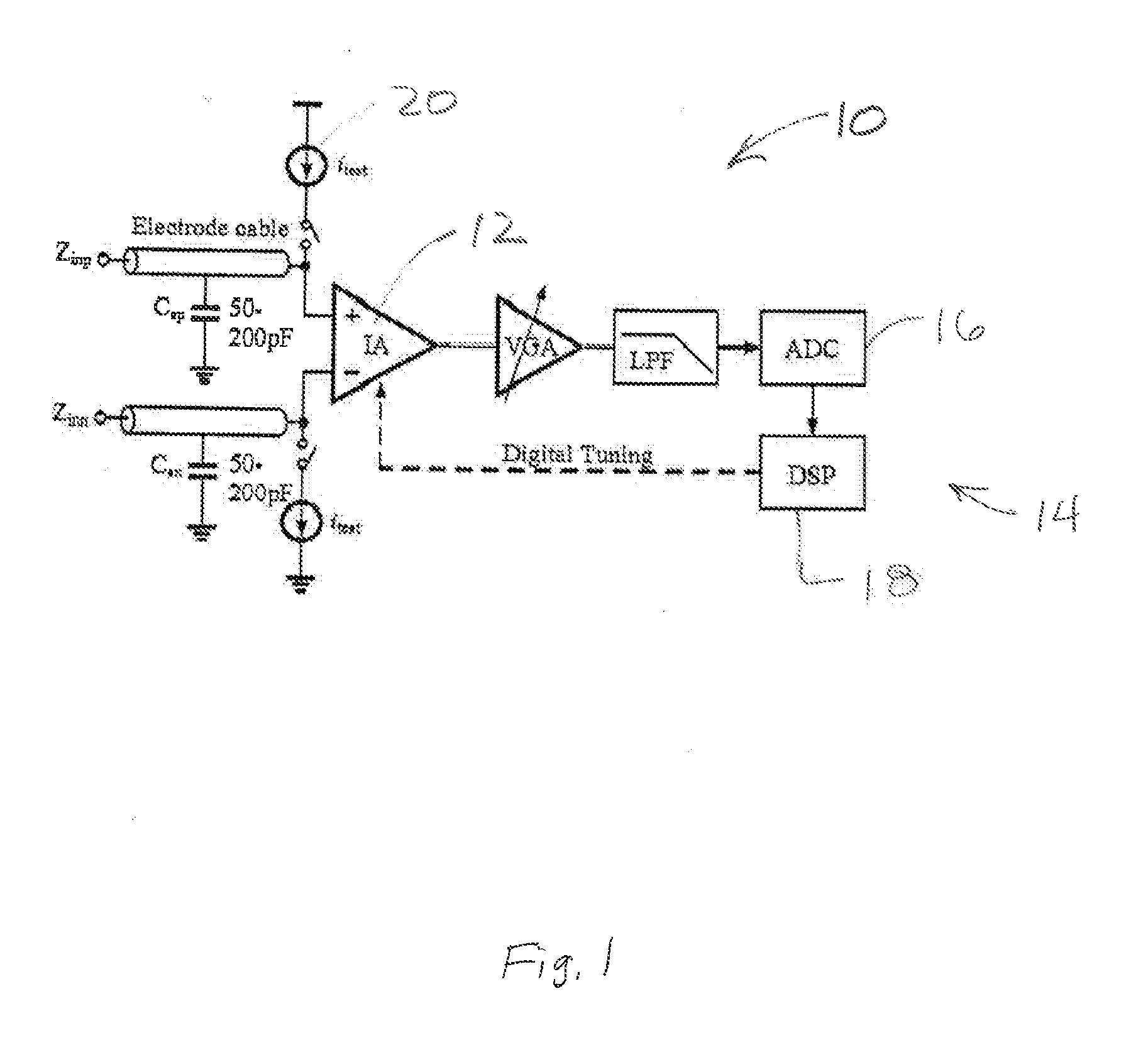 Instrumentation Amplifier With Digitally Programmable Input Capacitance Cancellation