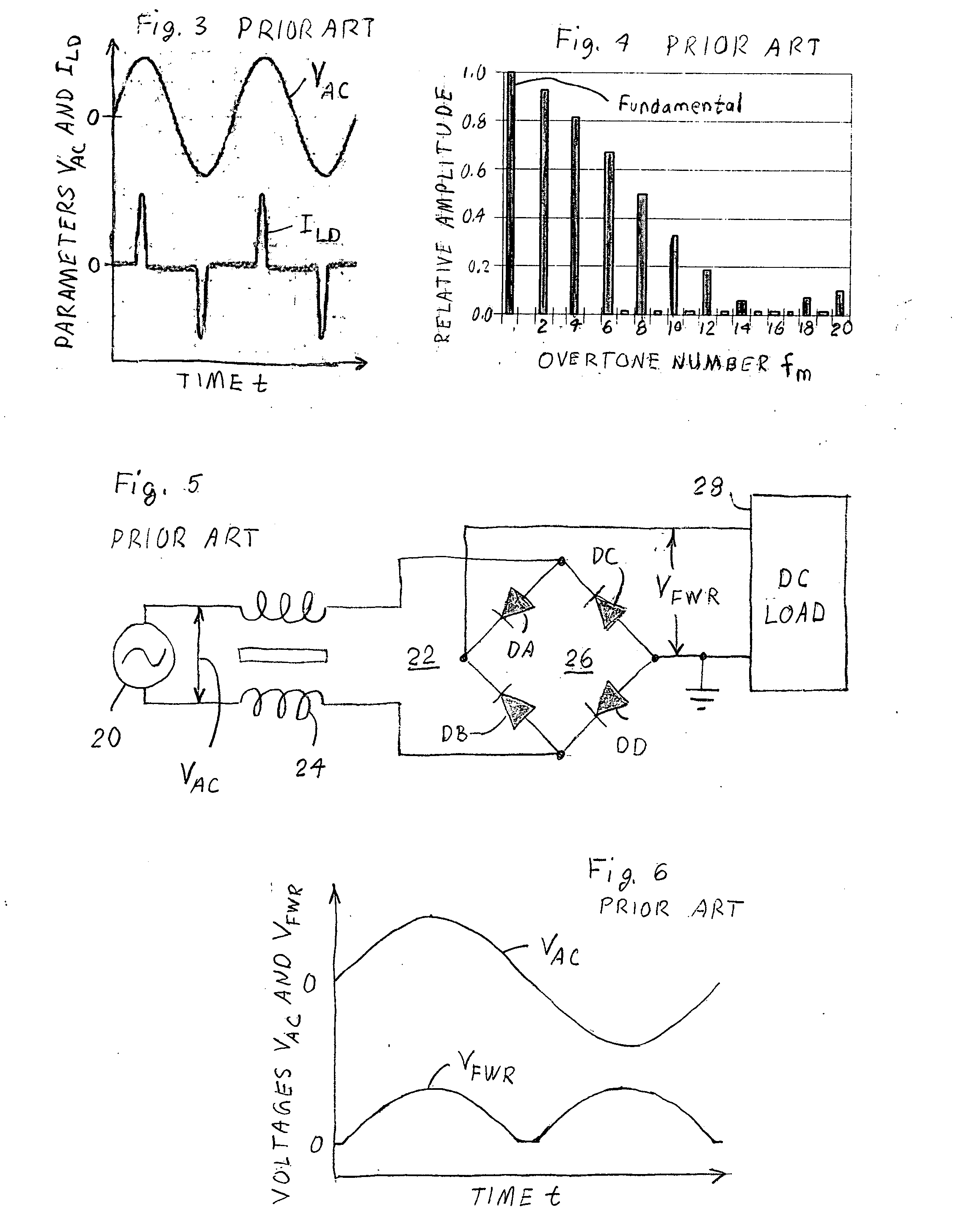 Power factor correction by measurement and removal of overtones