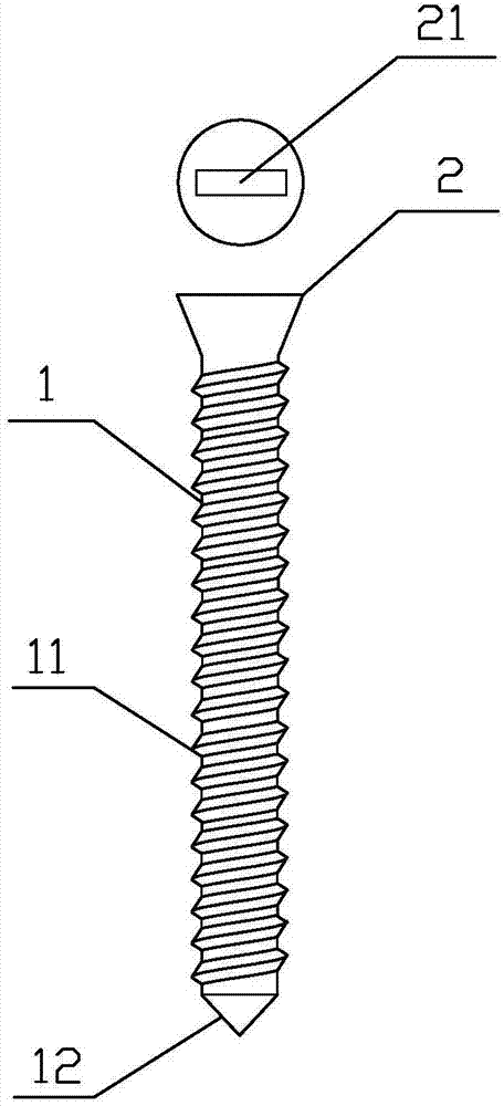 Full-thread degradable pure-magnesium bolt