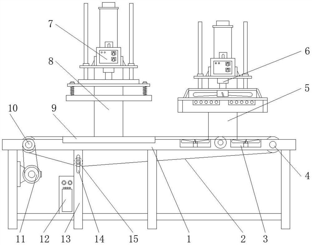 Umbrella cover seamless colloid laminating device and method