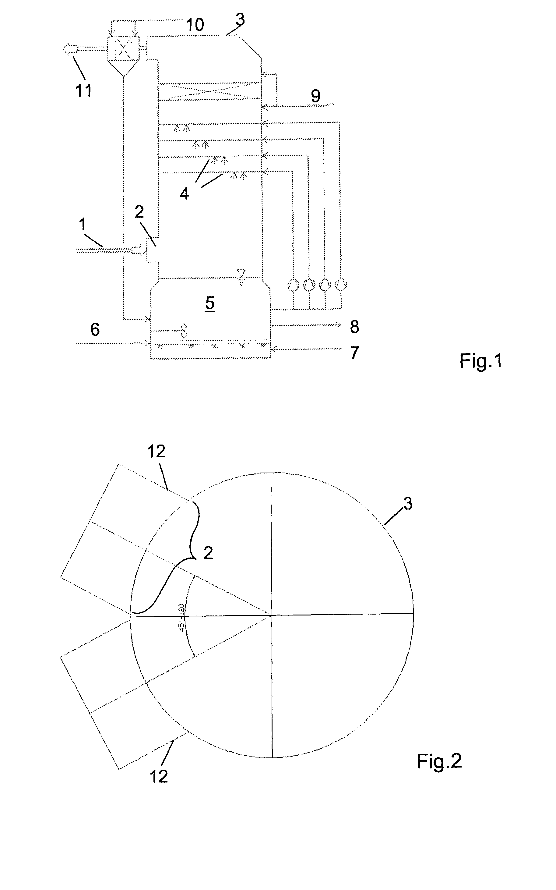 Method and spray tower for contacting gases and liquid droplets for mass and/or heat transfer