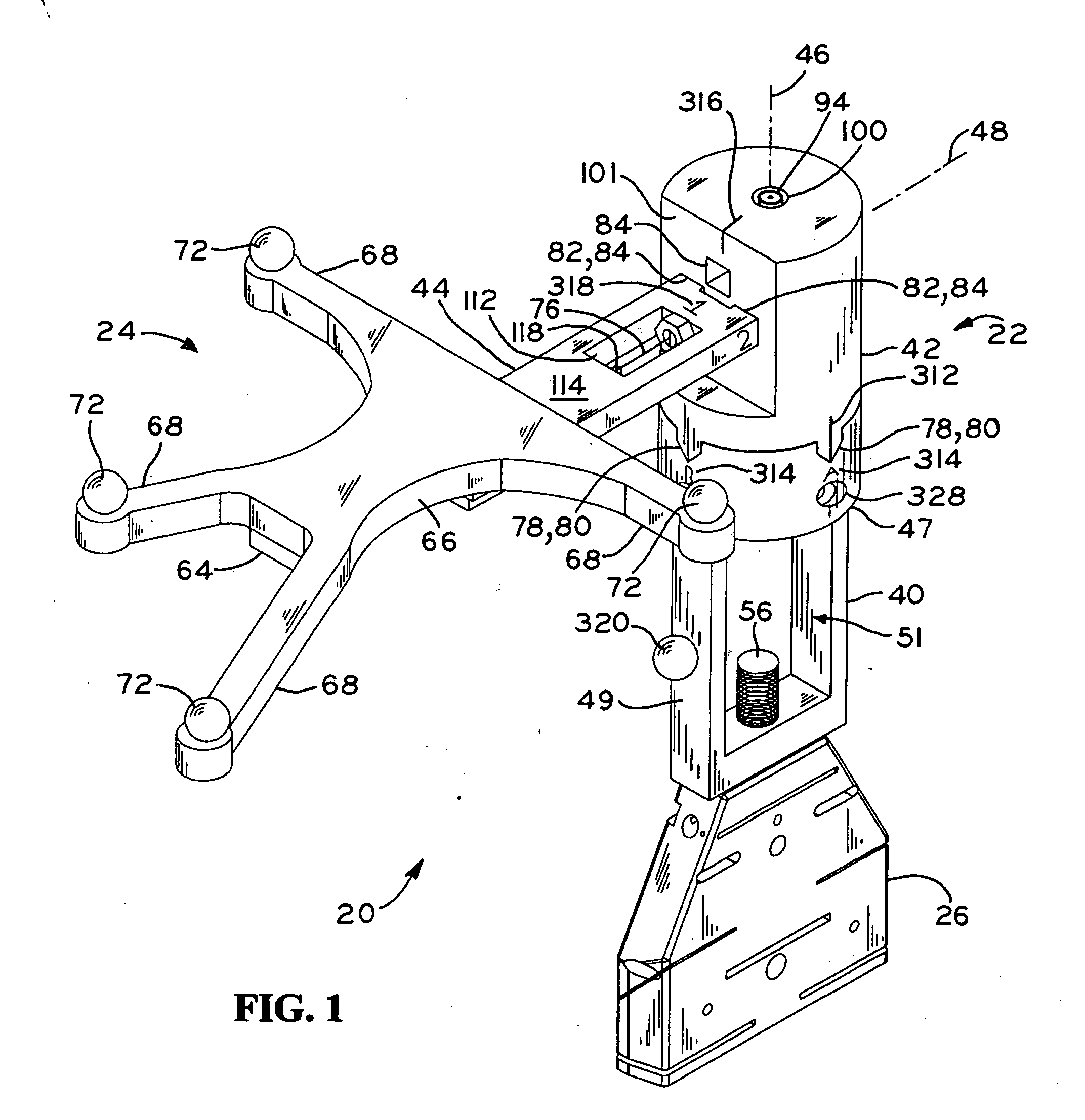 Universal support arm and tracking array