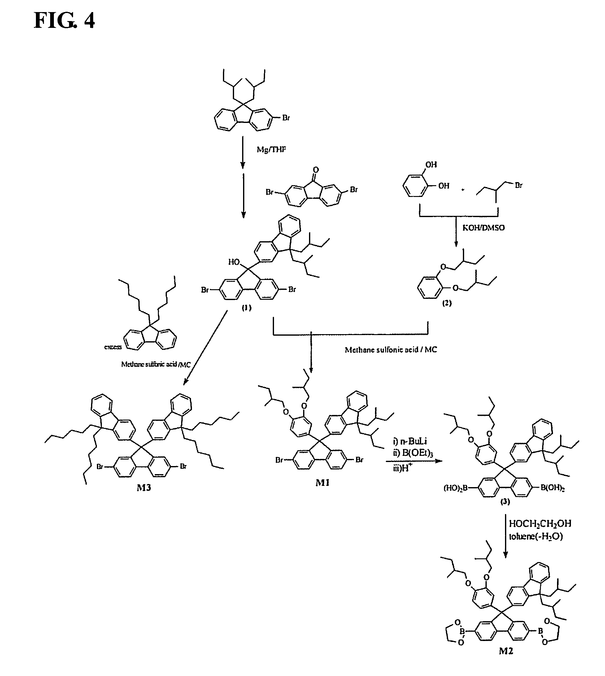 Electroluminescent polymer having 9-fluoren-2-yl-2,7-fluorenyl unit and electroluminescent device using same