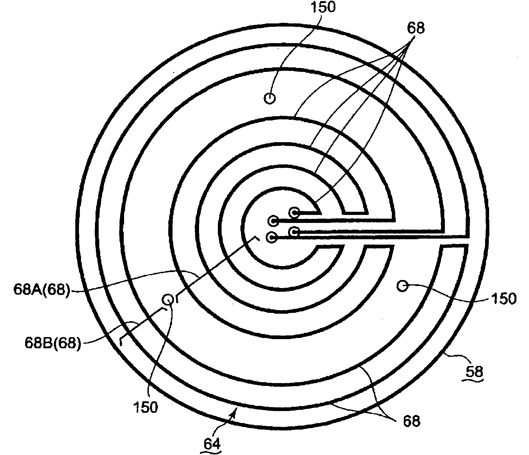 Mounting table structure, and treating apparatus