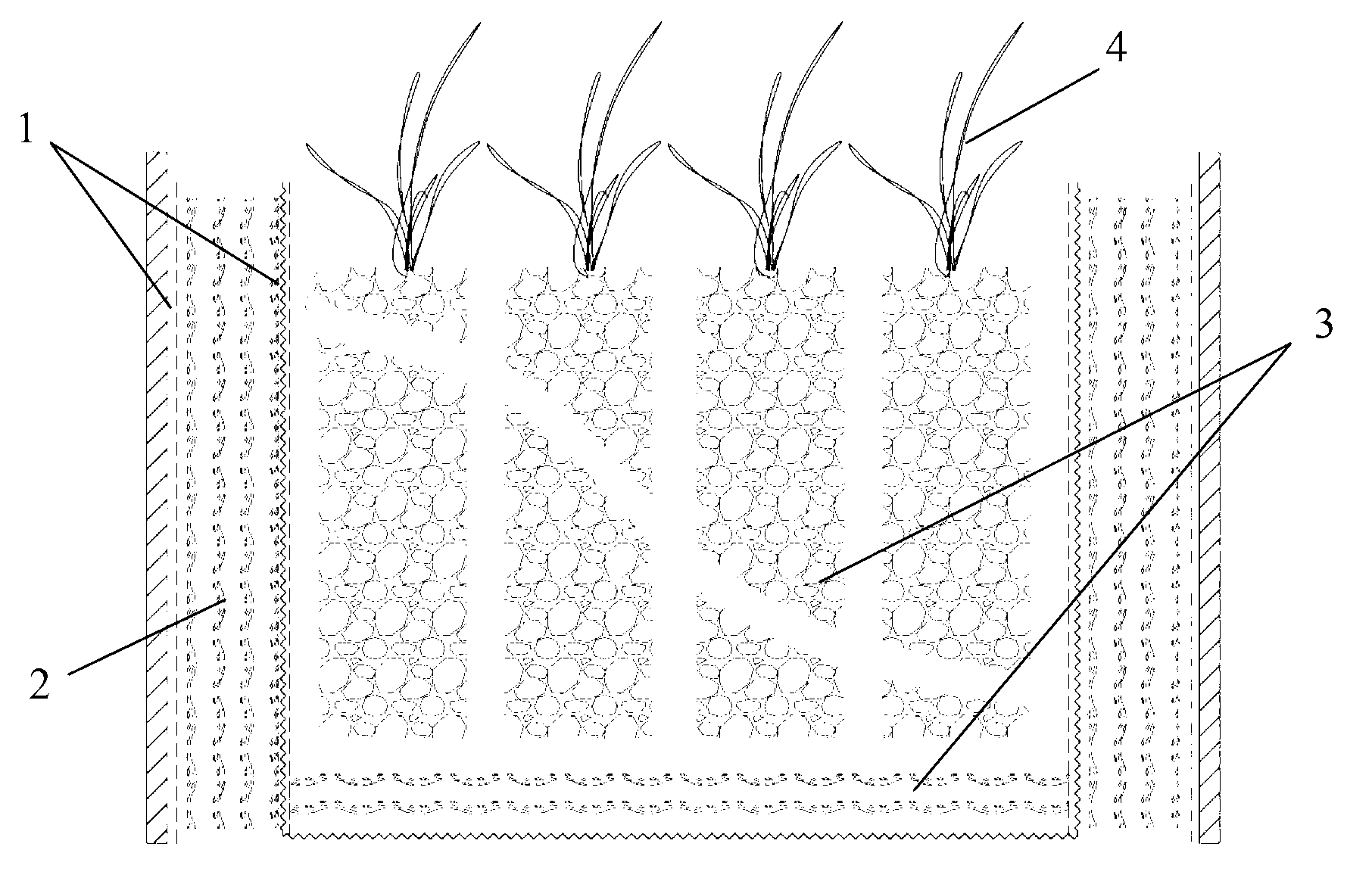 Small ecological corridor for intercepting and purifying runoff pollutants in rivers