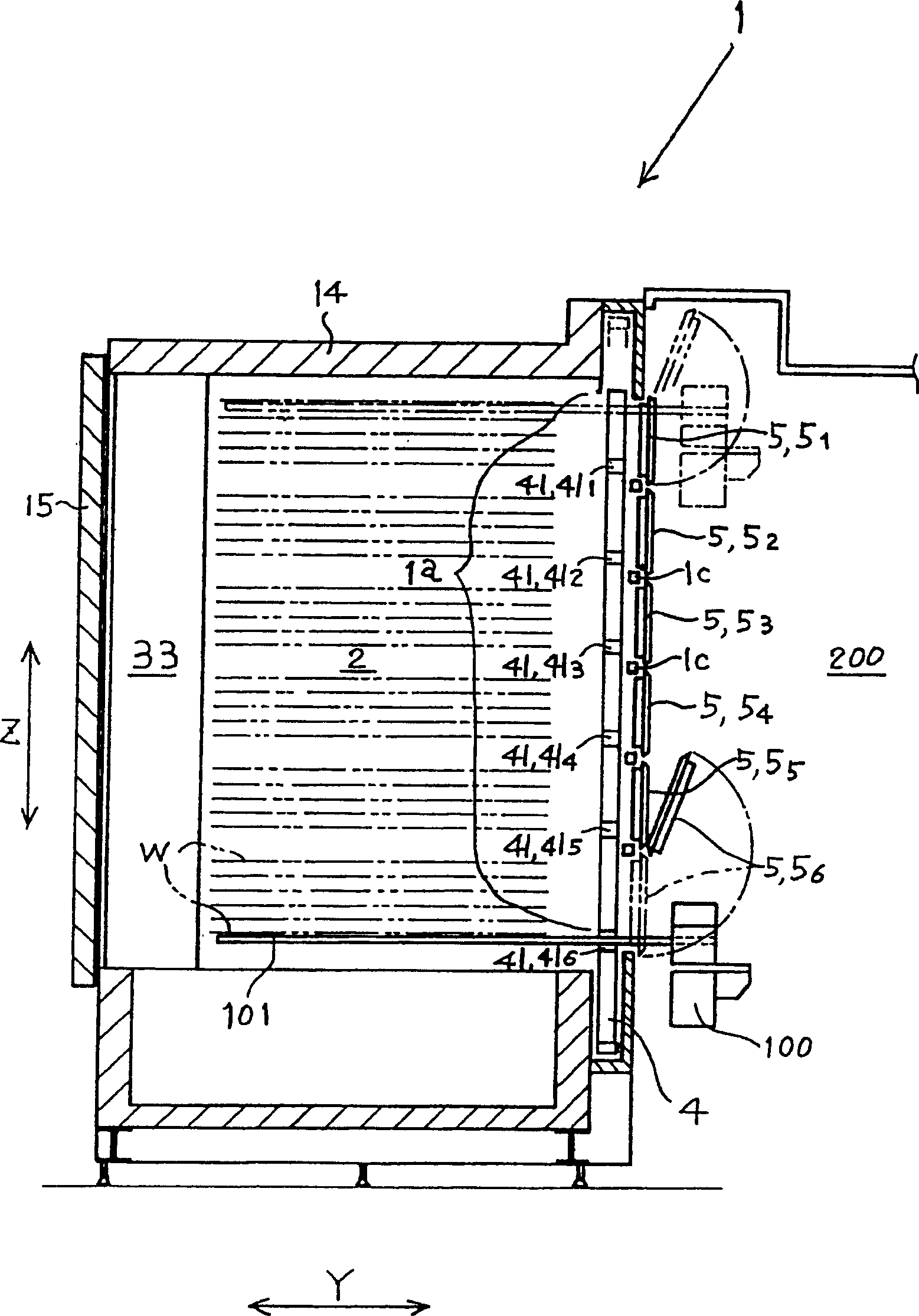 Sliding slot heat treatment device