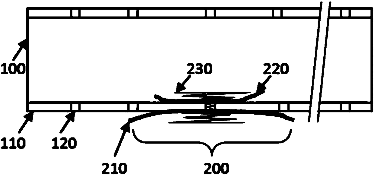 Closing device for preformed hole in artificial blood vessel and conveying device of closing device