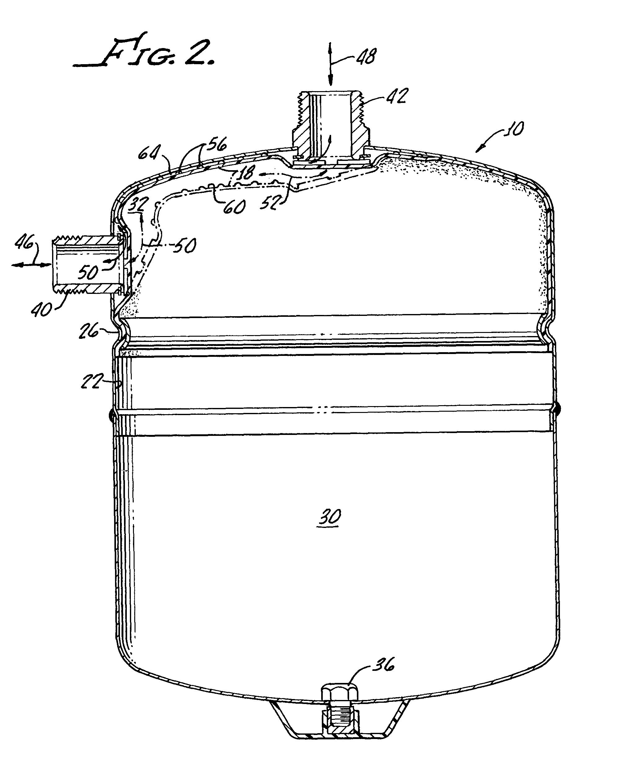 Thermal expansion/surge reduction water tank