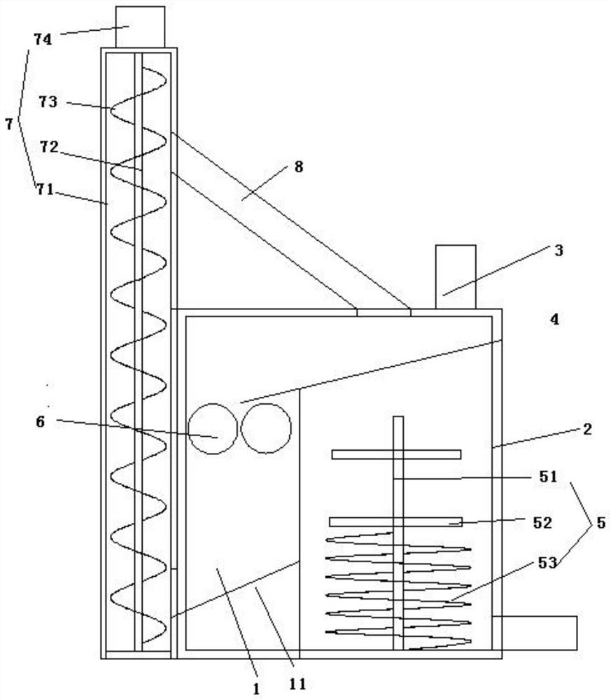 Laying hen feed crushing and mixing device