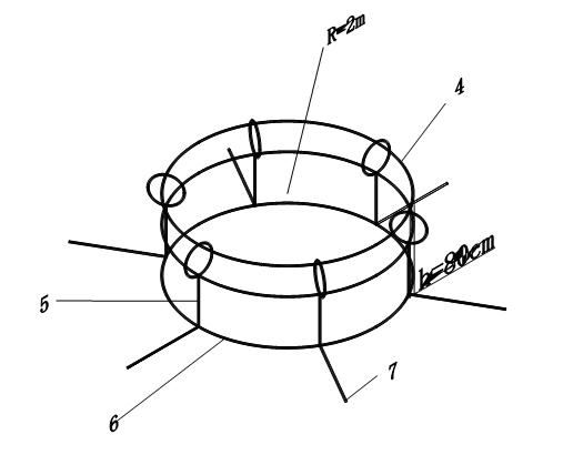 Grounding method for decreasing step voltage of transmission line tower