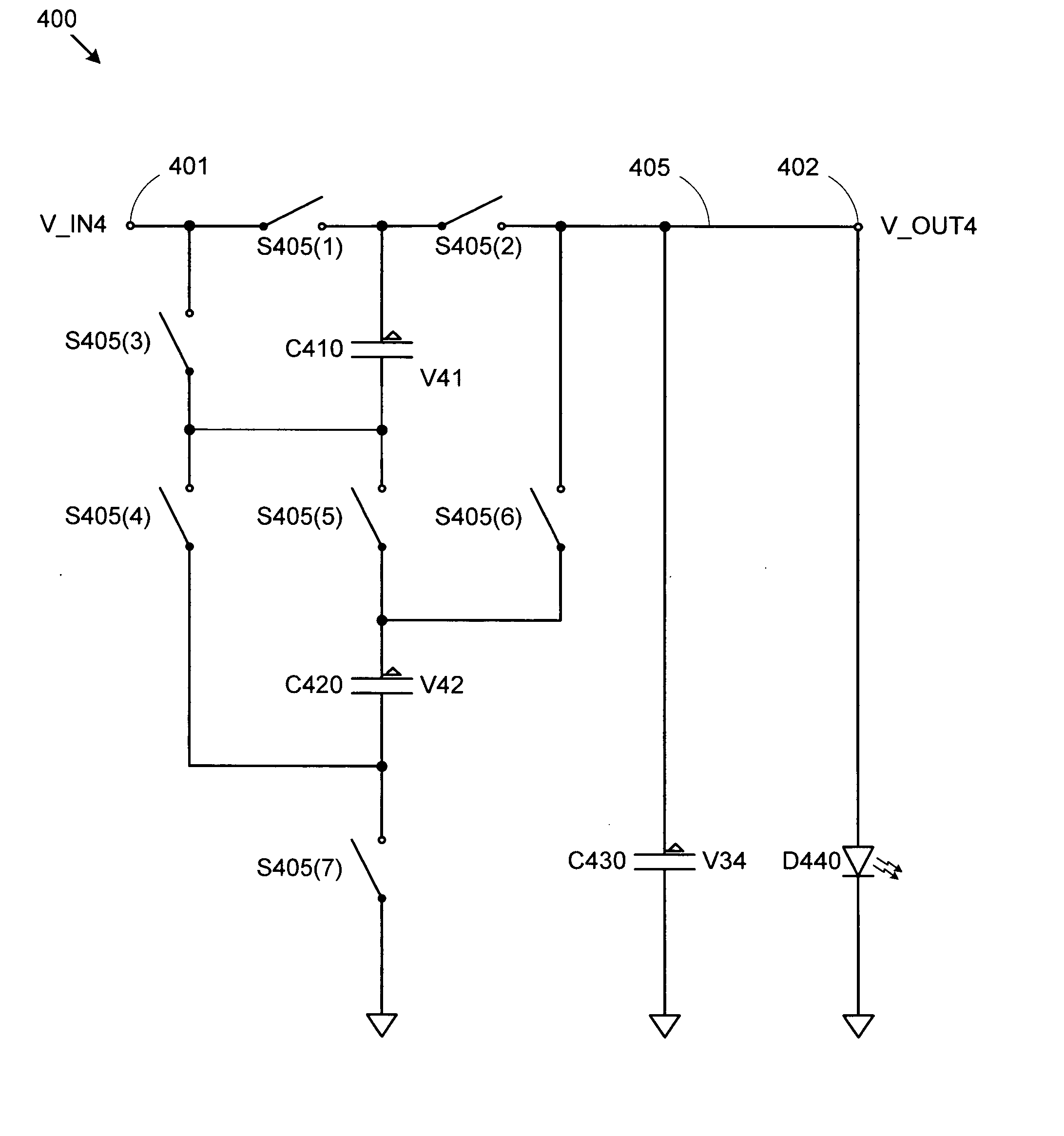 LED bias current control using adaptive fractional charge pump