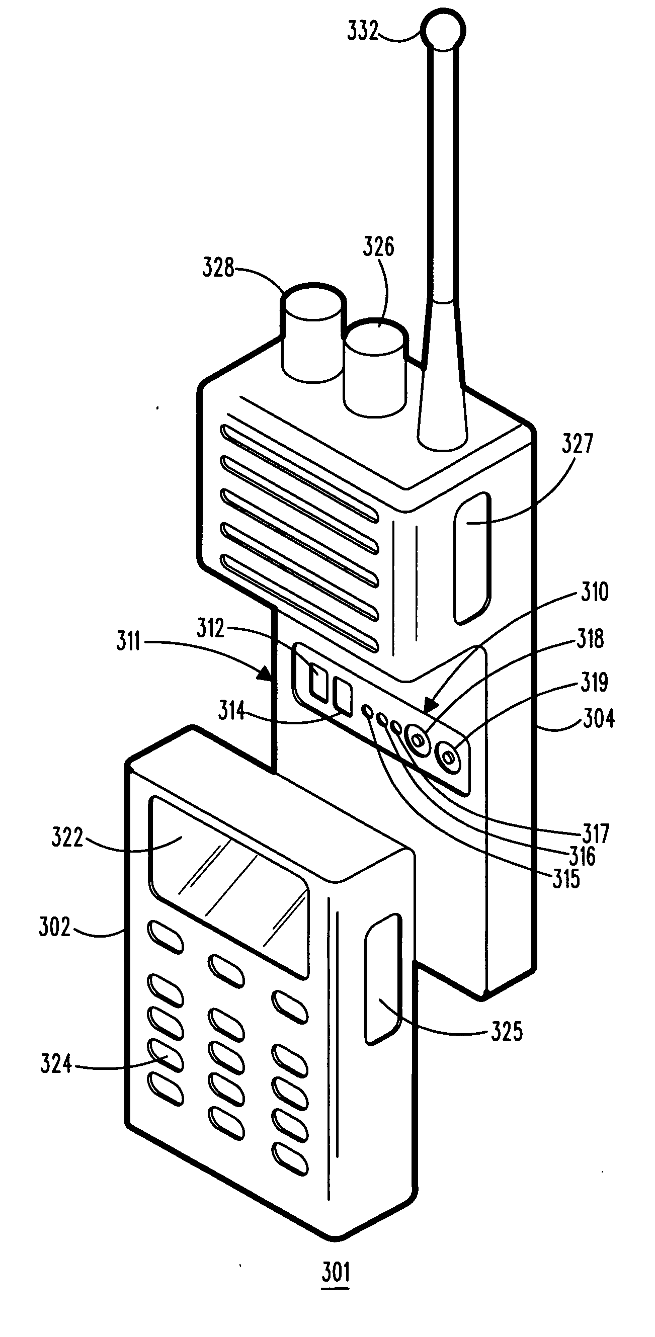 Portable radio and battery pack configuration