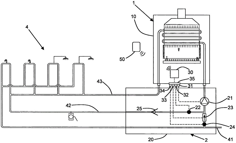 Preheating module and gas-fired water heating equipment system with same