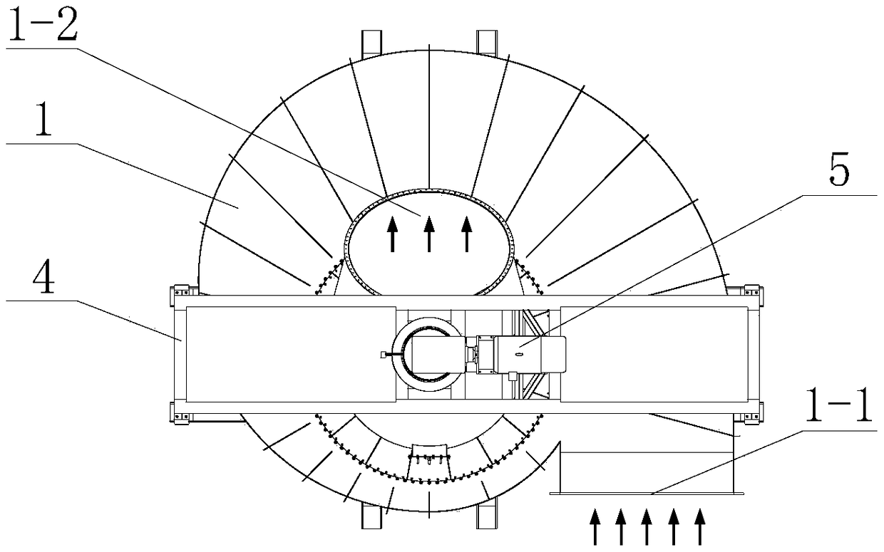 Vertical vortex powder selector adopting lateral air feeding, powder selection method implemented by vertical vortex powder selector, and application of vertical vortex powder selector