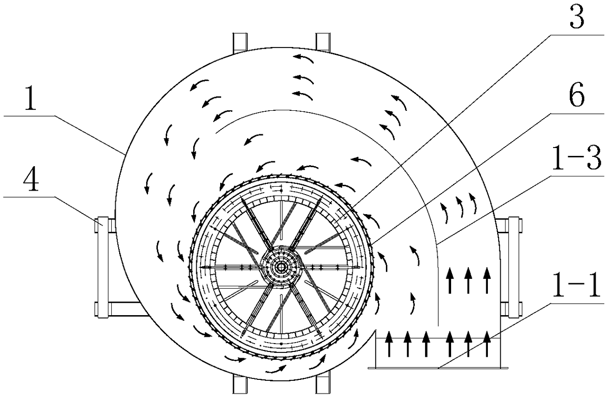 Vertical vortex powder selector adopting lateral air feeding, powder selection method implemented by vertical vortex powder selector, and application of vertical vortex powder selector