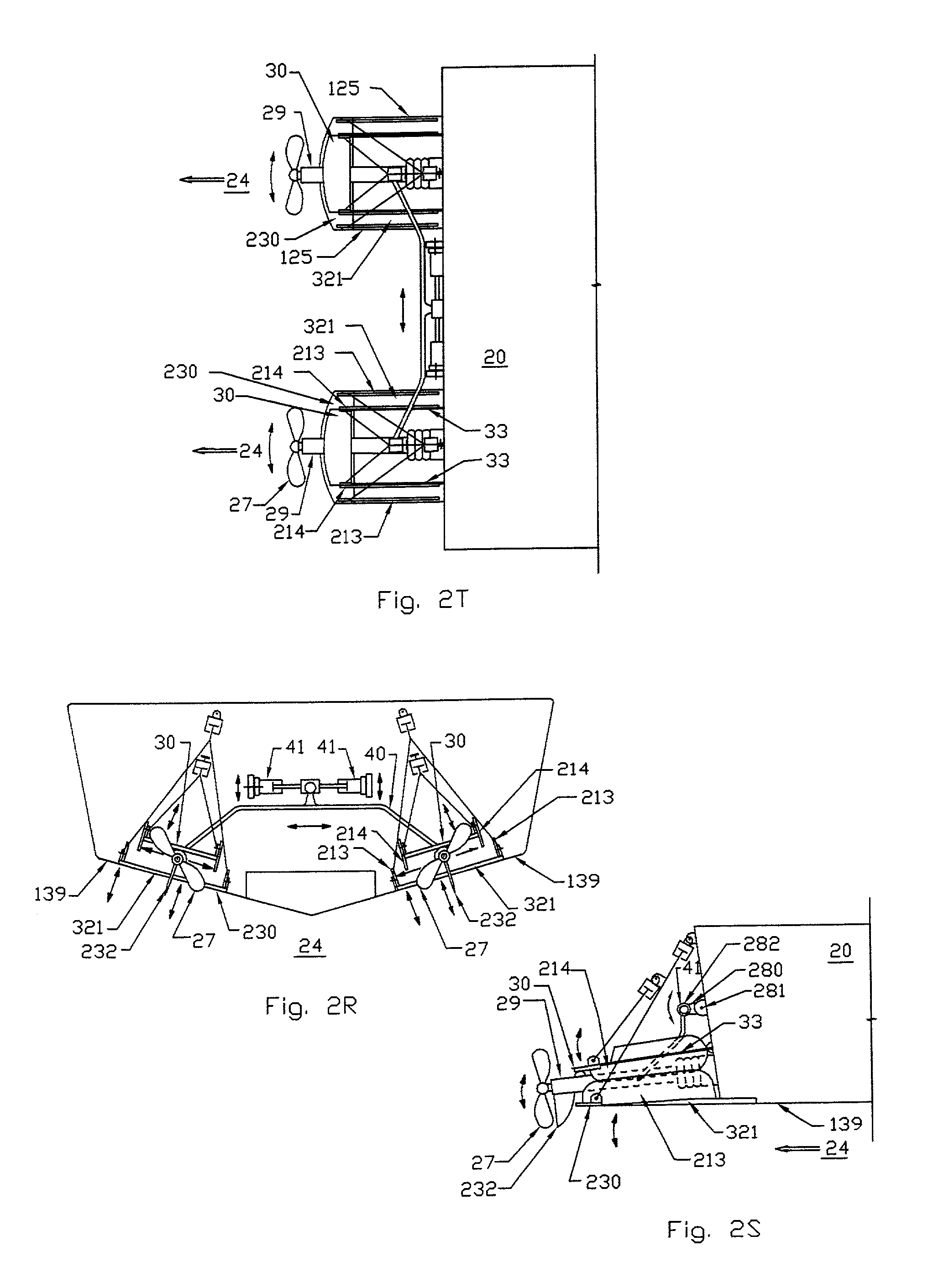 Trim tabs and surface drive propeller bite control