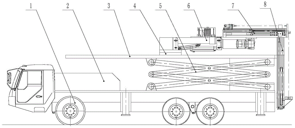 A tunnel construction trolley