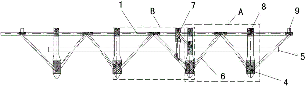 Connecting device for separate hoisting of large offshore platform modules