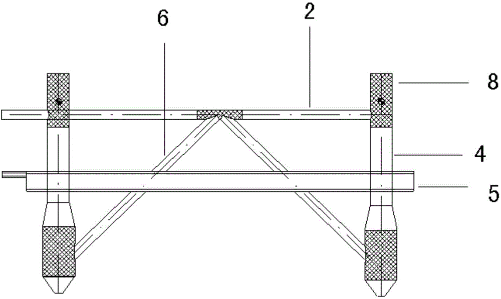 Connecting device for separate hoisting of large offshore platform modules