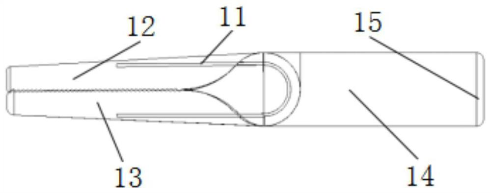 Memory alloy detachable hemostatic forceps device