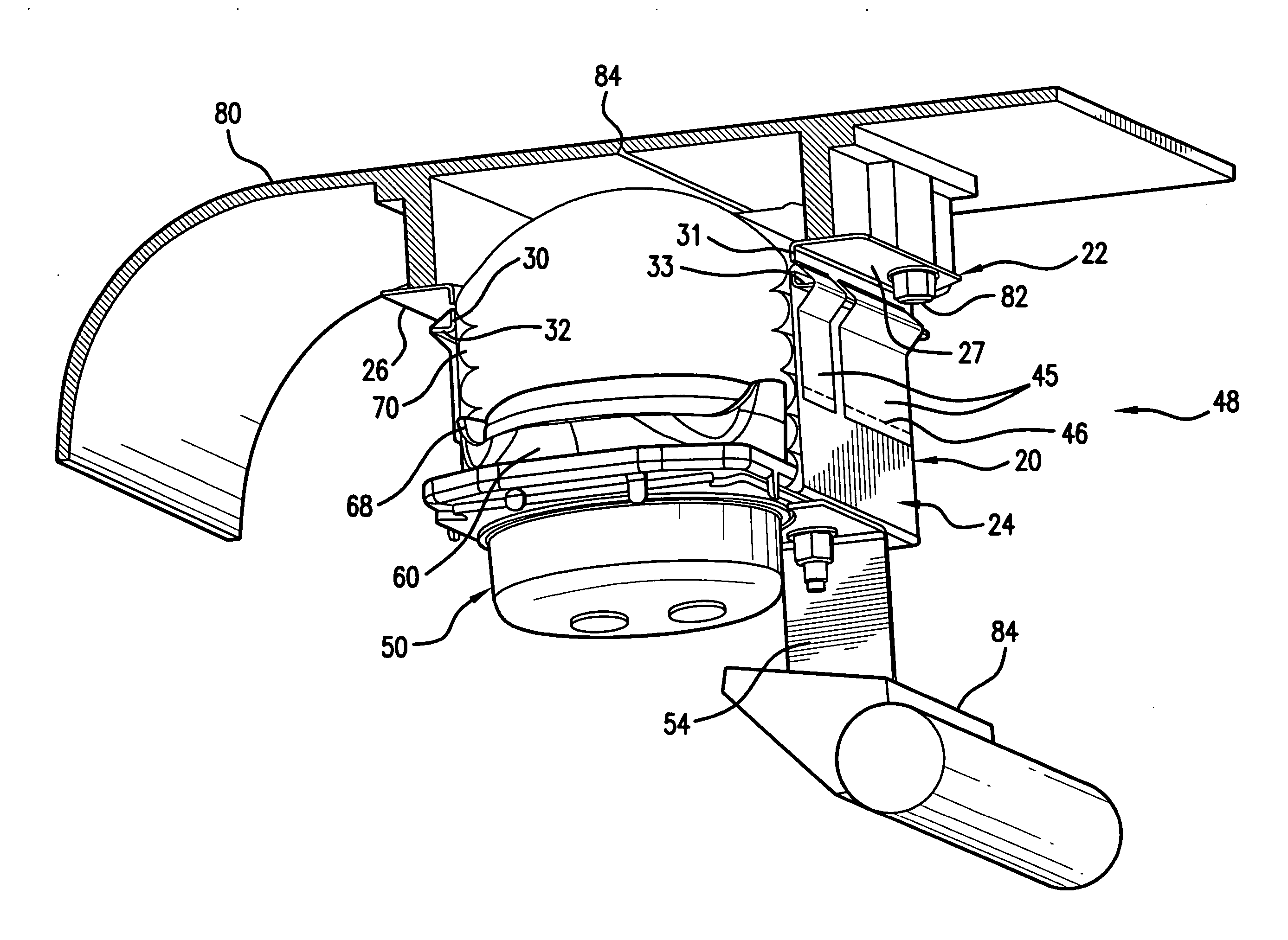 Flexible housing for an airbag module