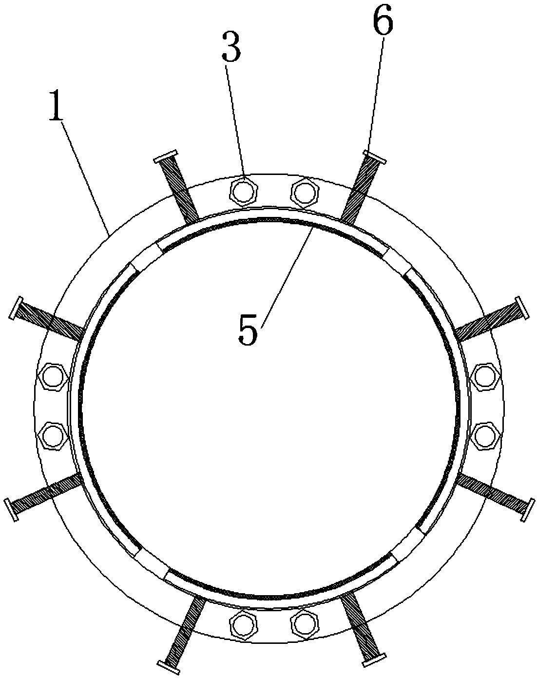 Clamping-ring-type welding-free pressure test plugging device