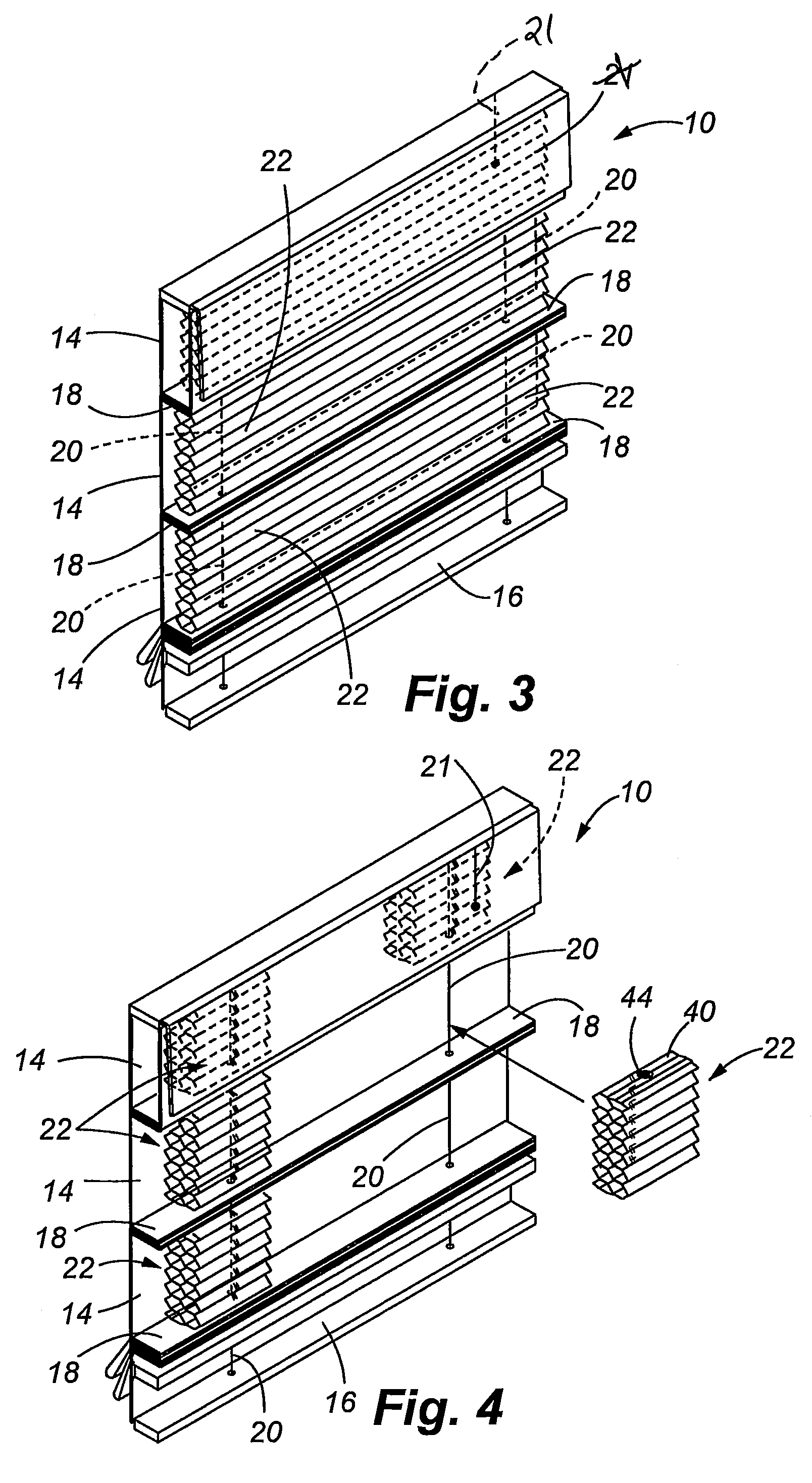 Roman shade with protected operating cords