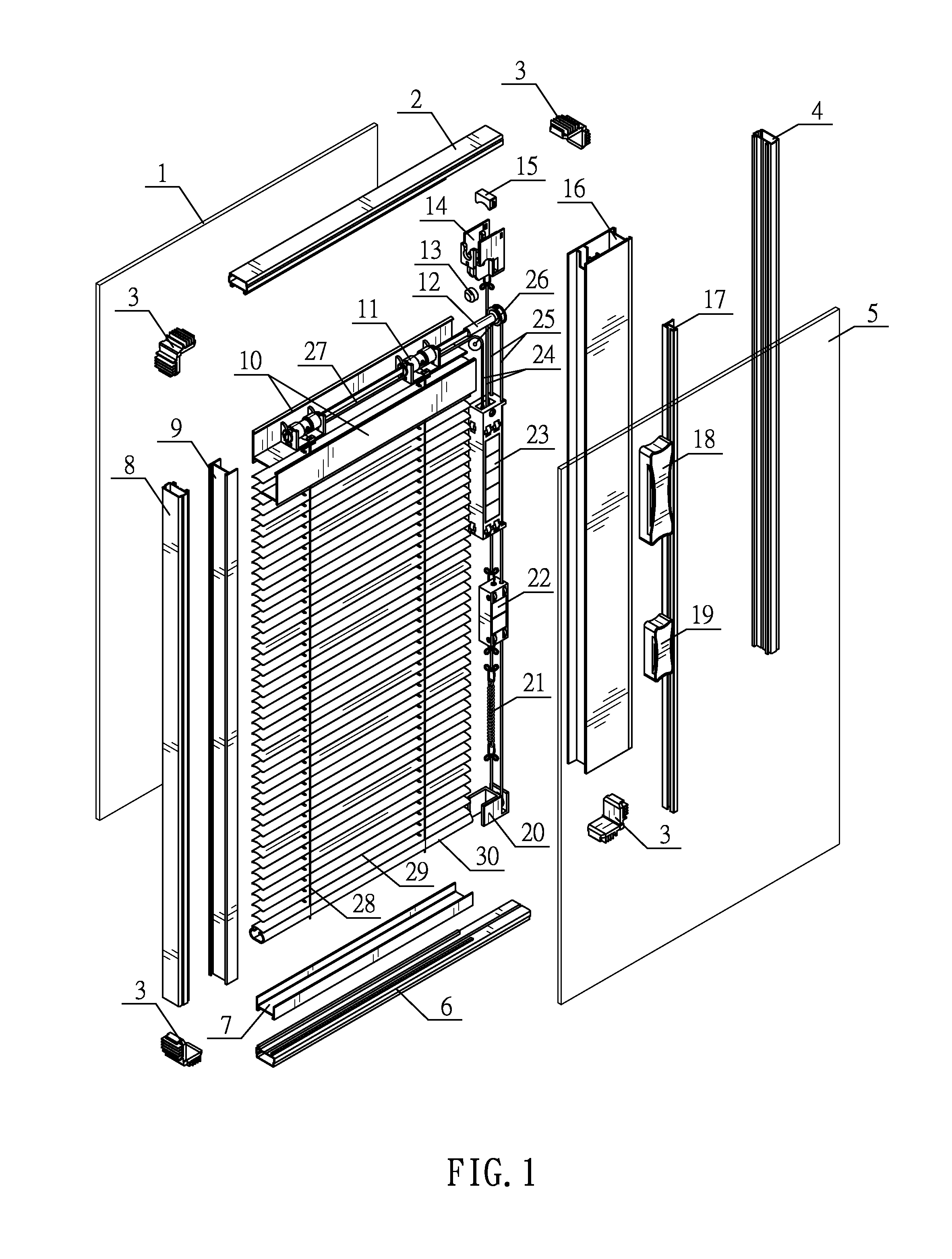 Sealed magnetic-controlled window blind between two panes of glass