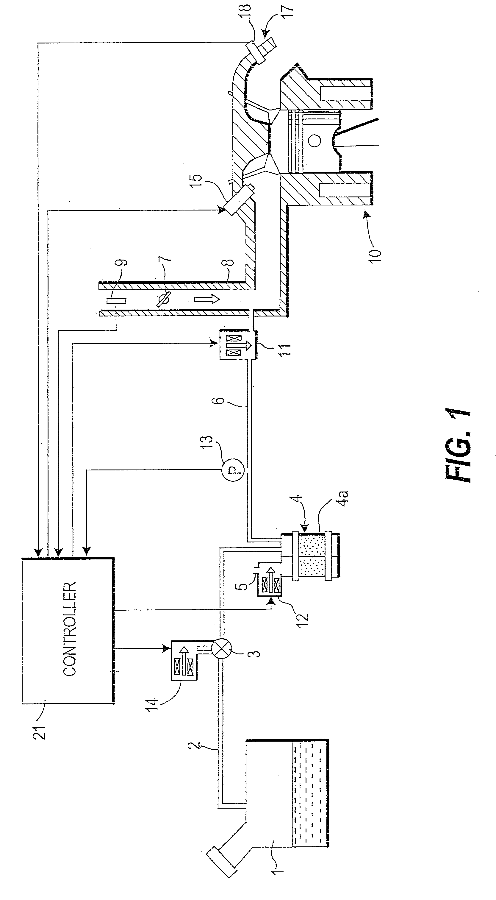 Fuel vapor emission control device for an engine