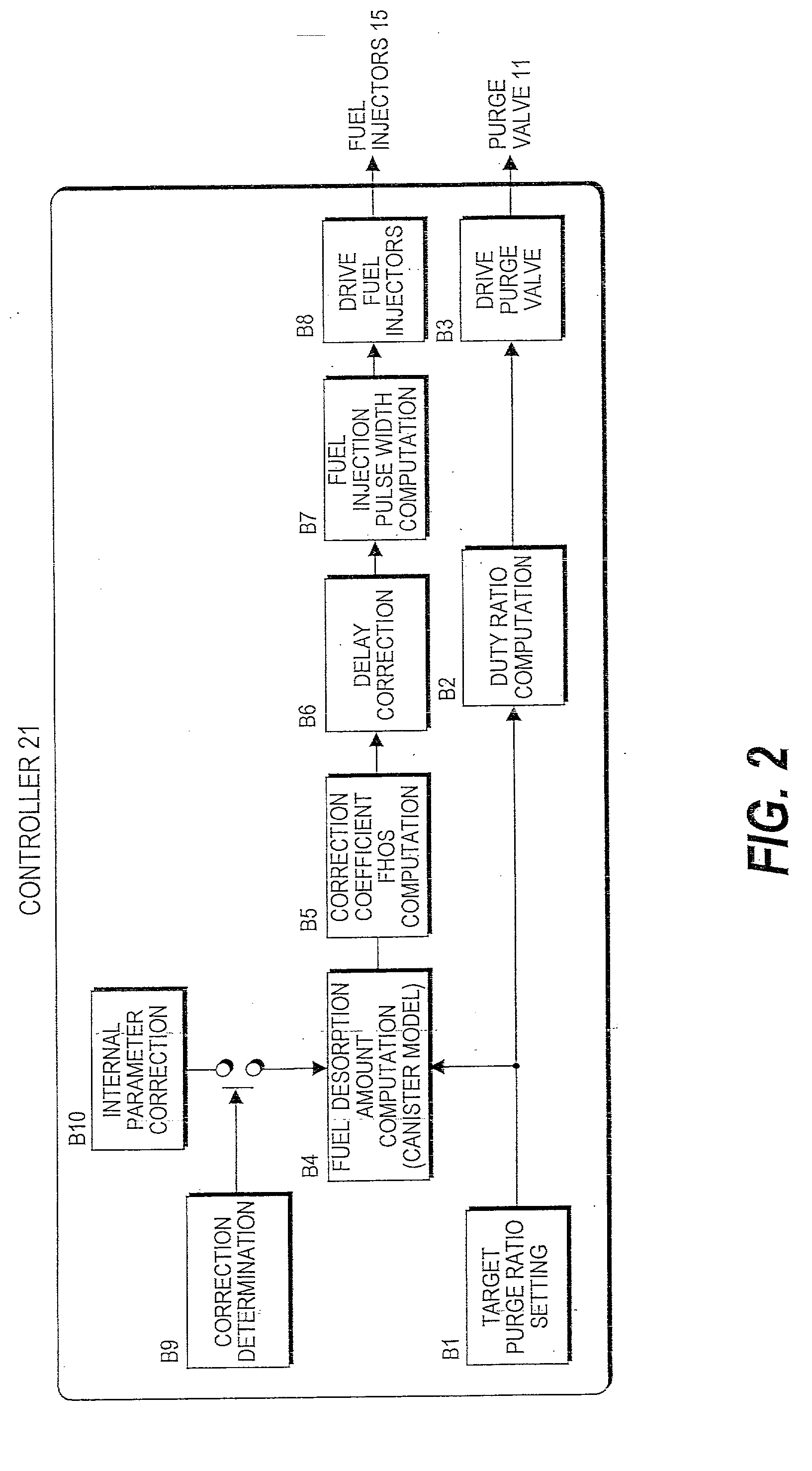 Fuel vapor emission control device for an engine