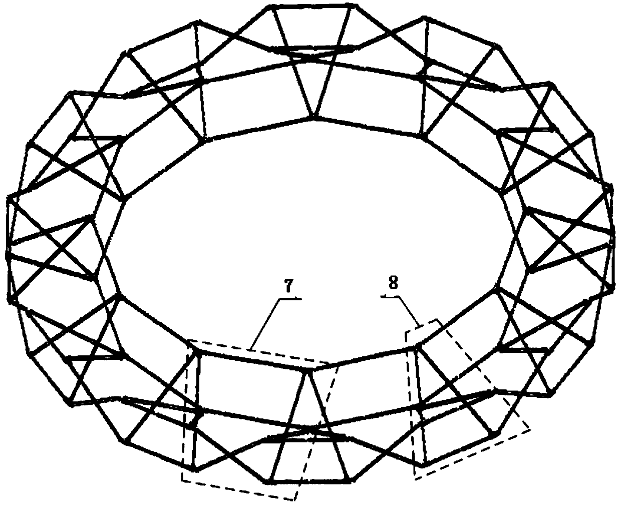 Shear unit hybrid array-type surrounding truss expandable antenna mechanism