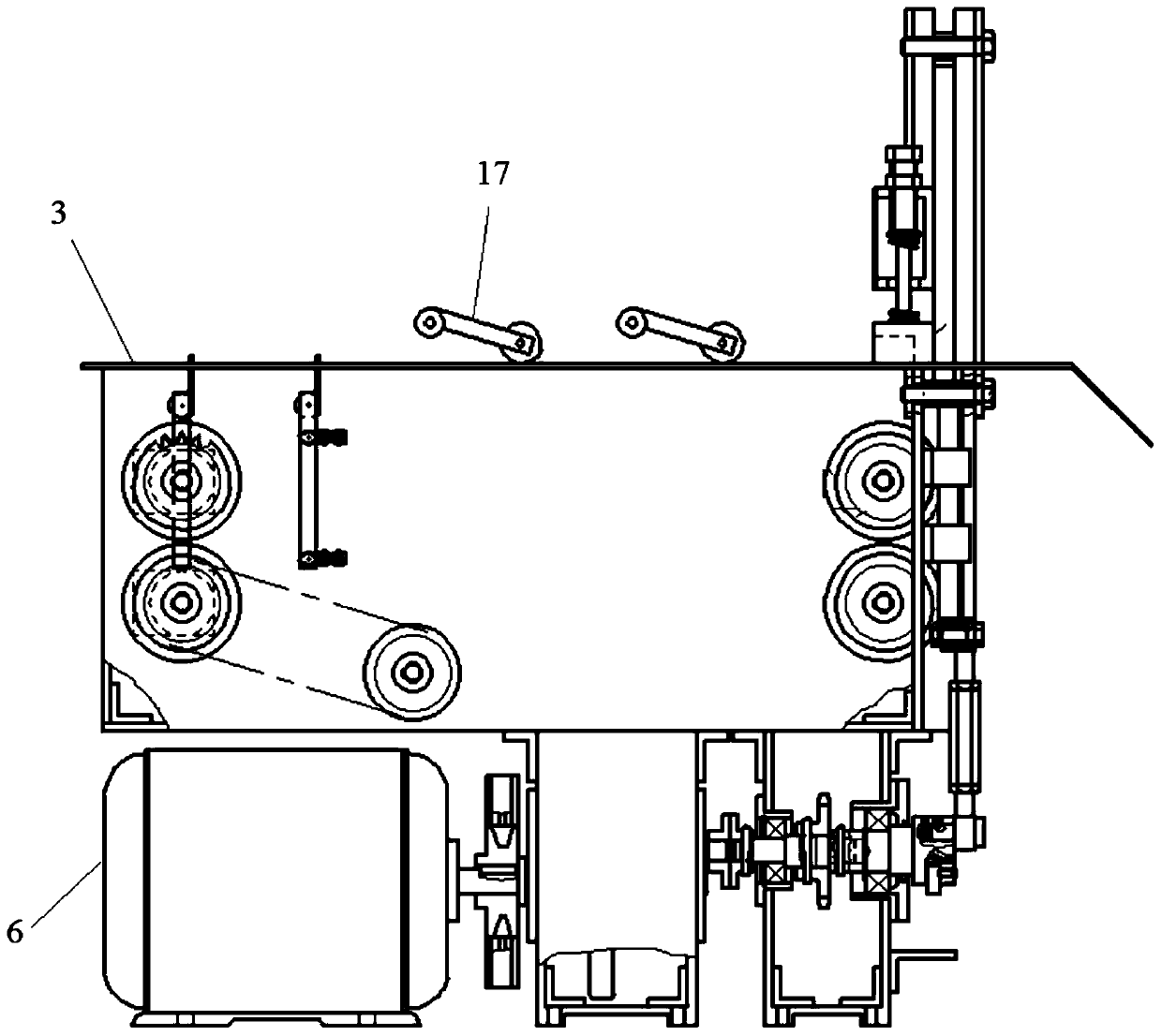 Paperboard slitting machine paperboard conveying device and conveying method for printing packaging machine