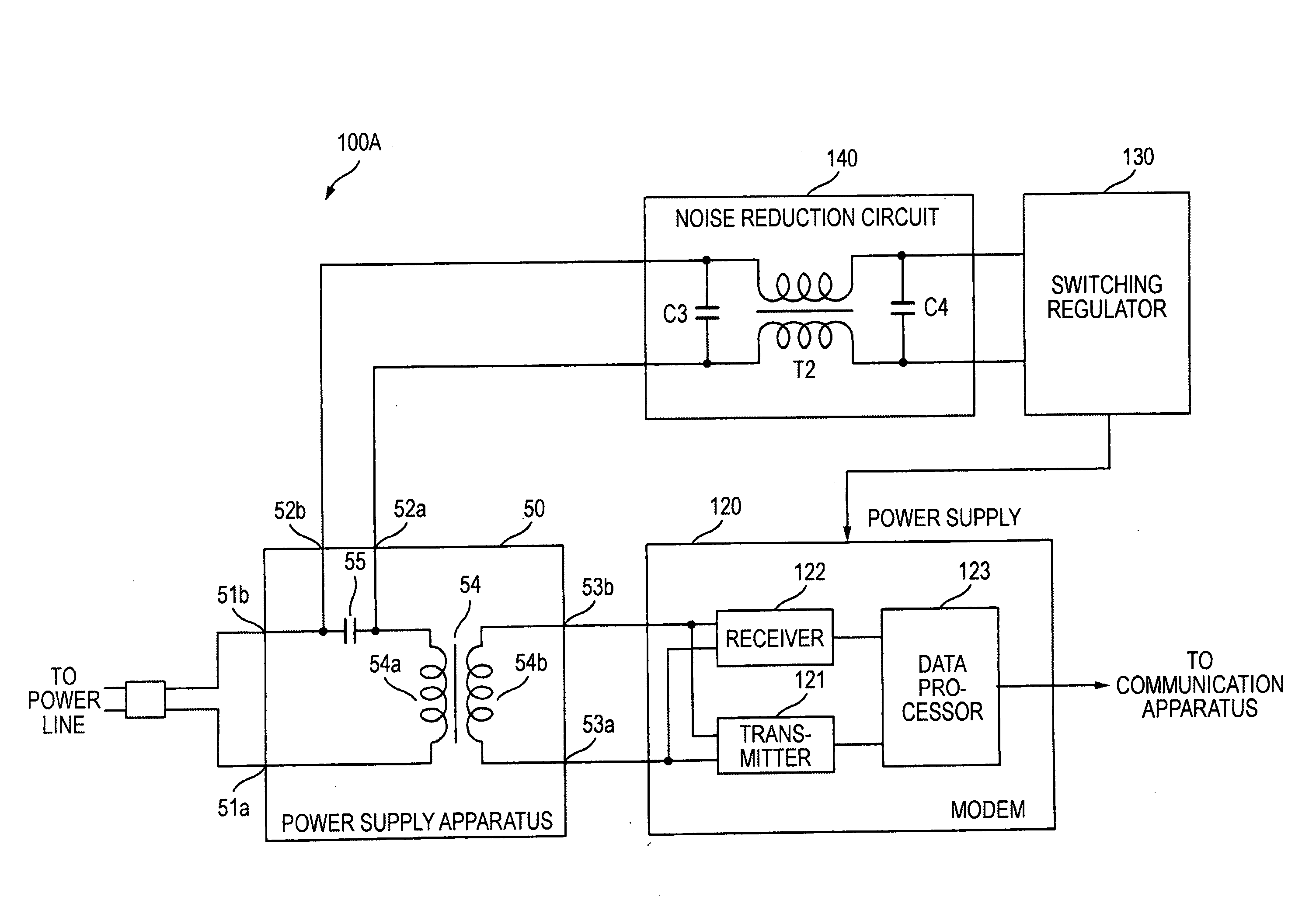 Power supply apparatus and power line communication apparatus