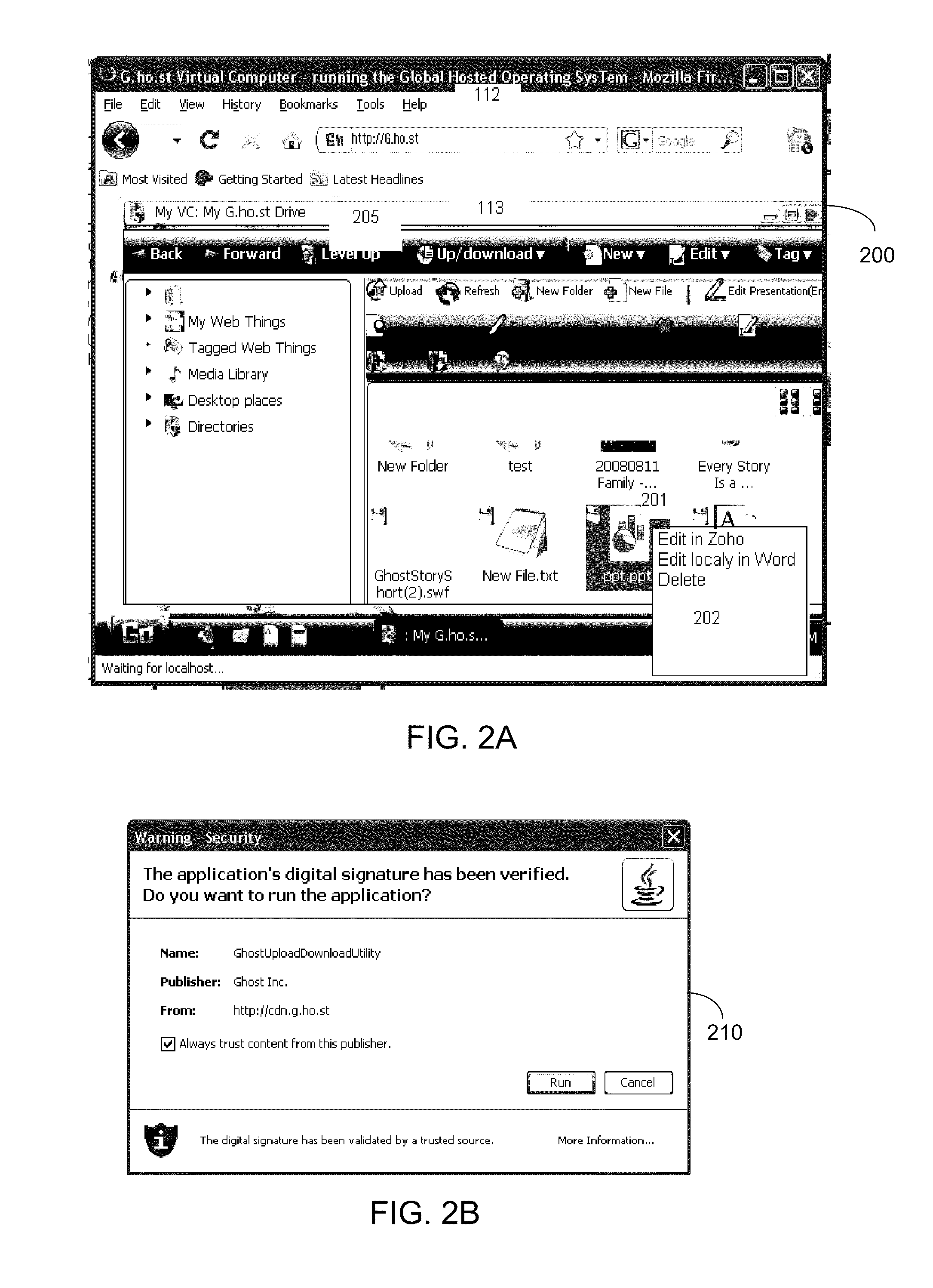 Combined web and local computing environment