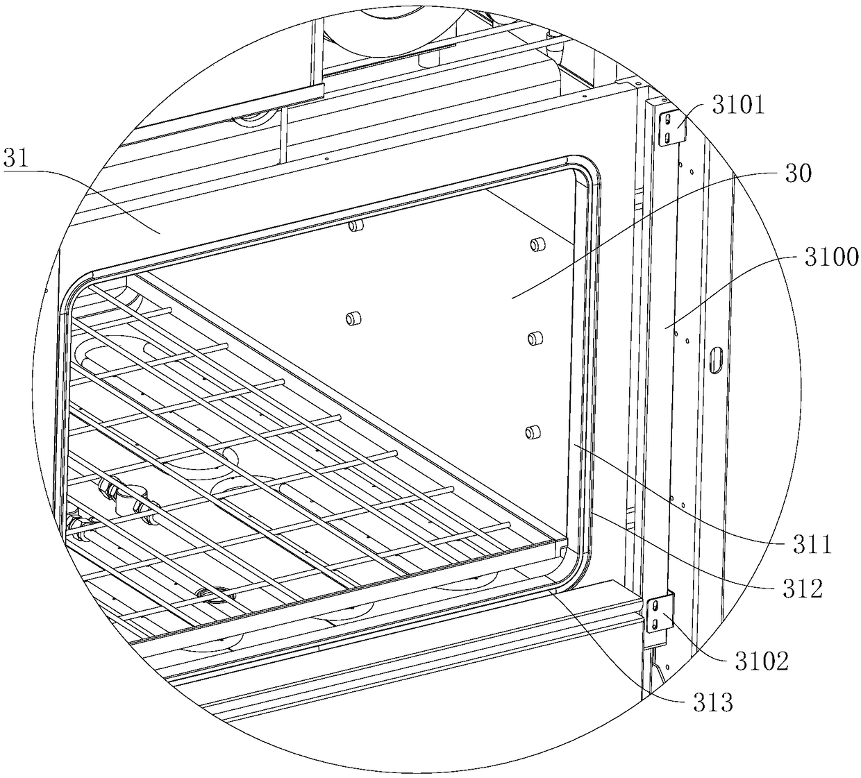 Cabinet door of medical washer