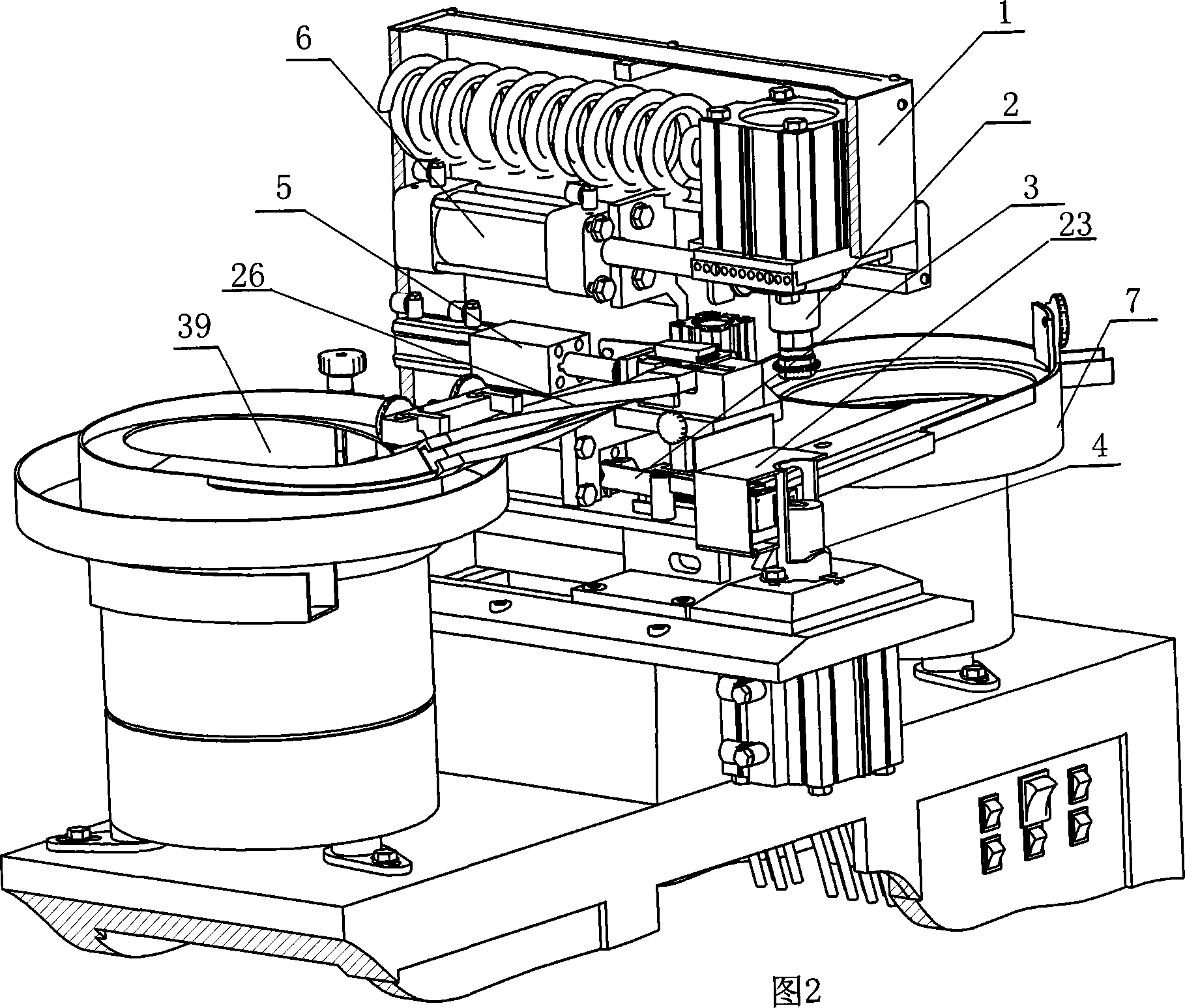 Full-automatic gas dynamic type button-sewing machine