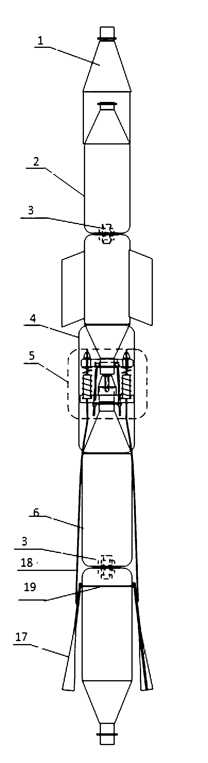 Two-stage water rocket capable of being separated by air friction