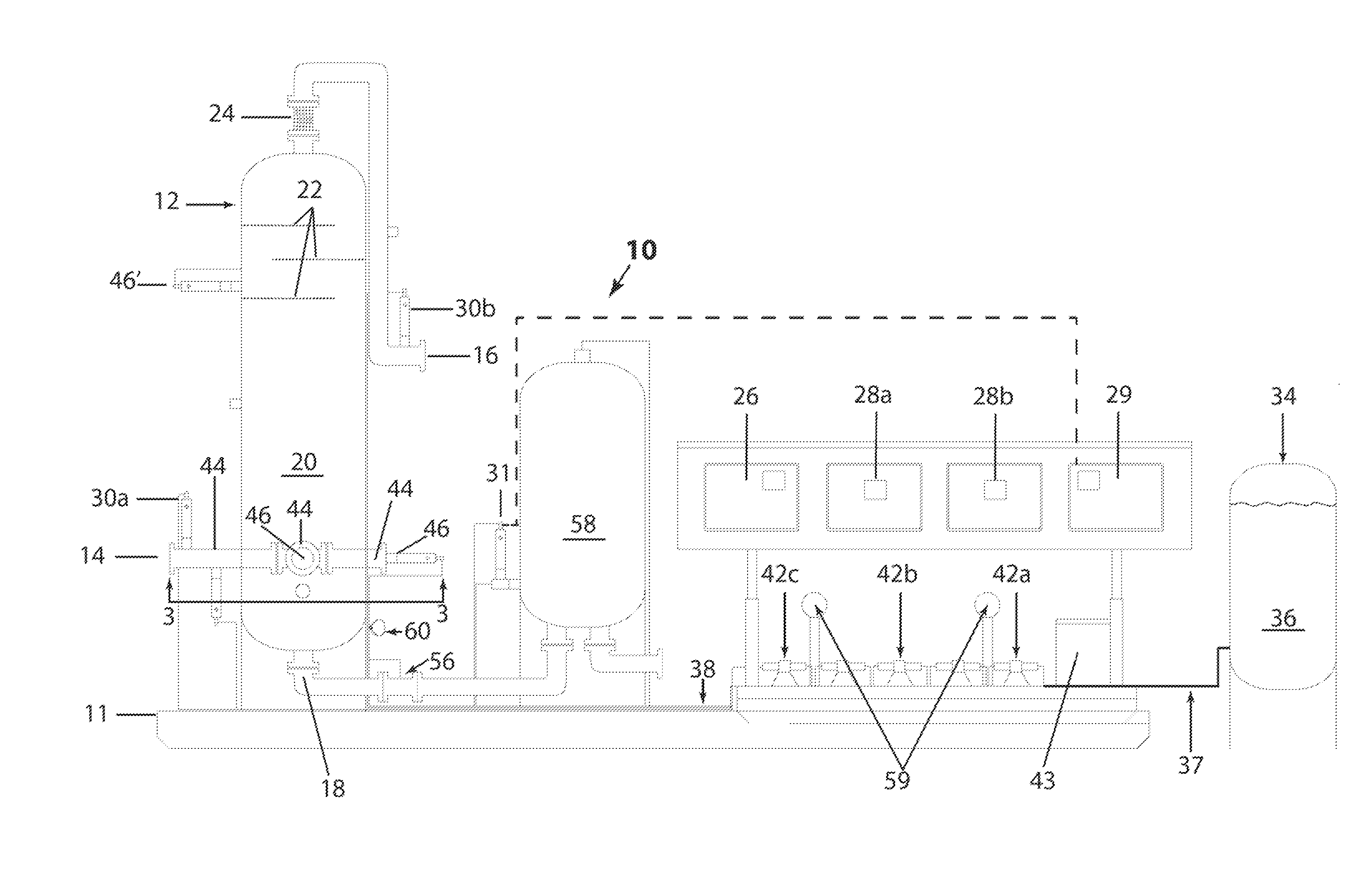 Process Stream Decontamination Systems and Methods with Recirculation of Decontaminant