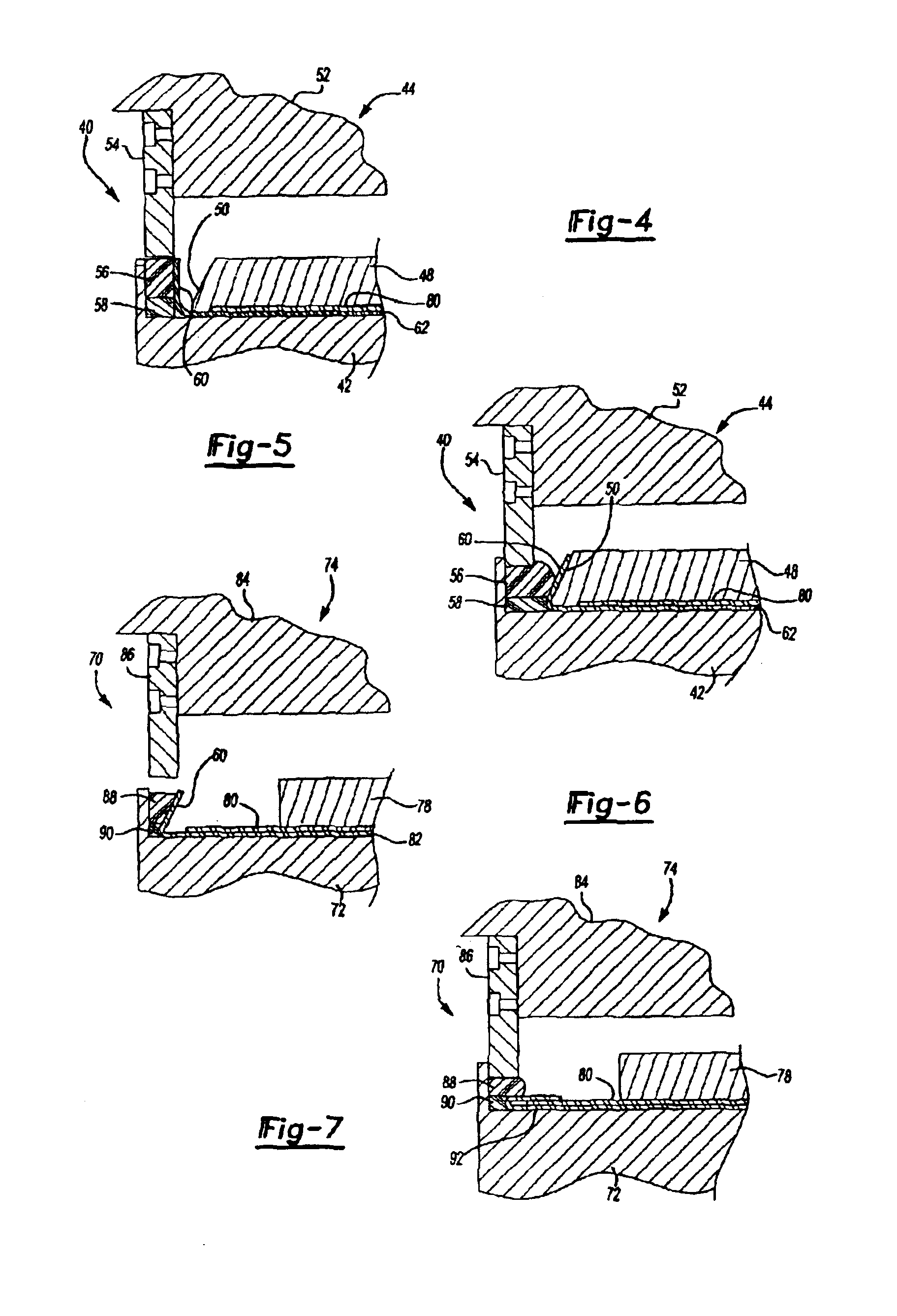 Flanging and hemming process with radial compression of the blank stretched surface