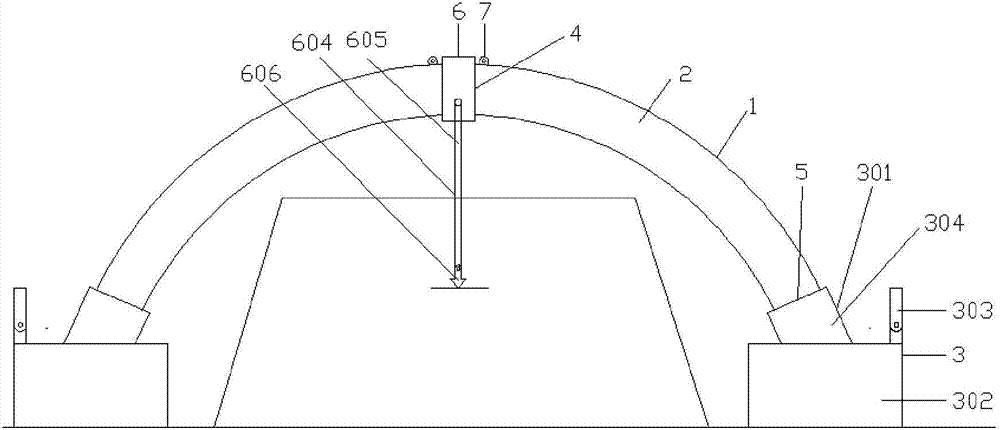 Laser adjusting type overhead obstacle crossing life-saving air inflation pipeline