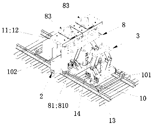 A mechanized rapid ballast discharge and filling machine between sleepers