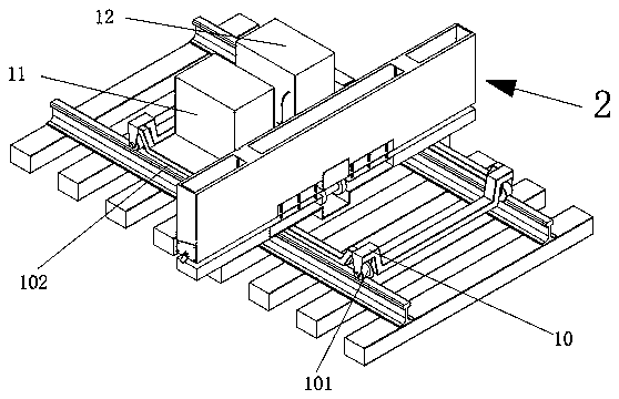 A mechanized rapid ballast discharge and filling machine between sleepers