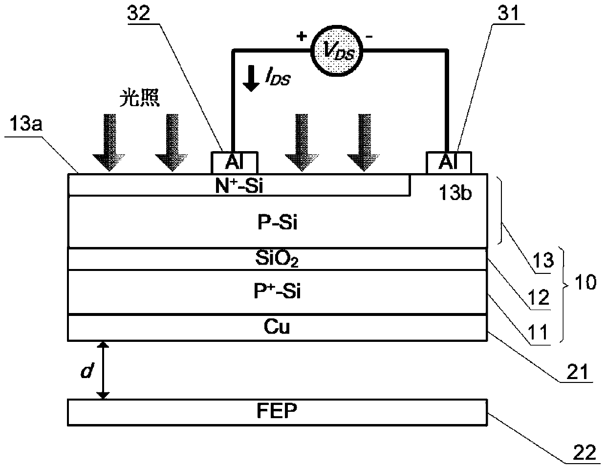 Triboelectronic phototransistor and composite energy harvester using it