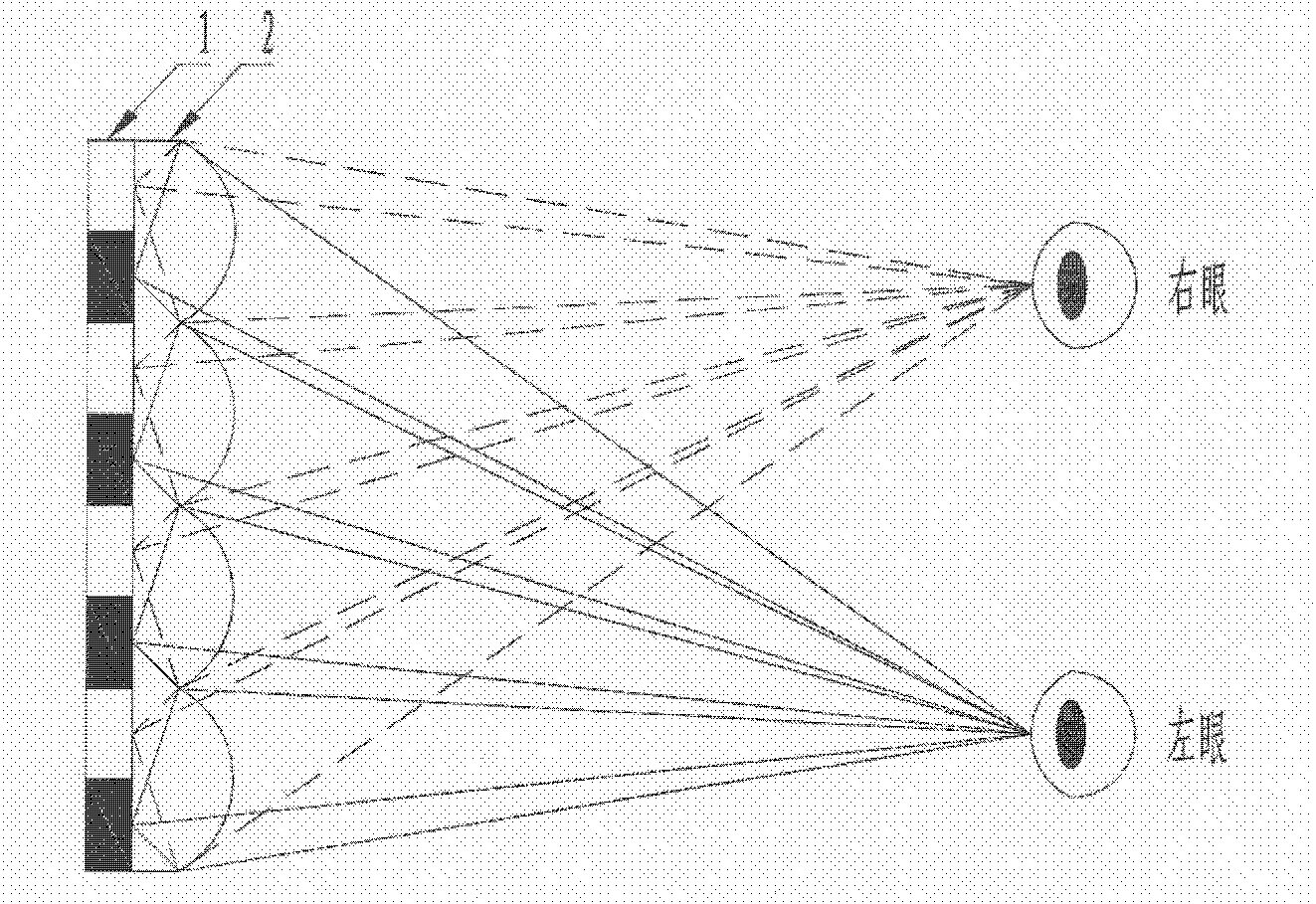 Stereoscopic large screen based on cylindrical lens luminous tube