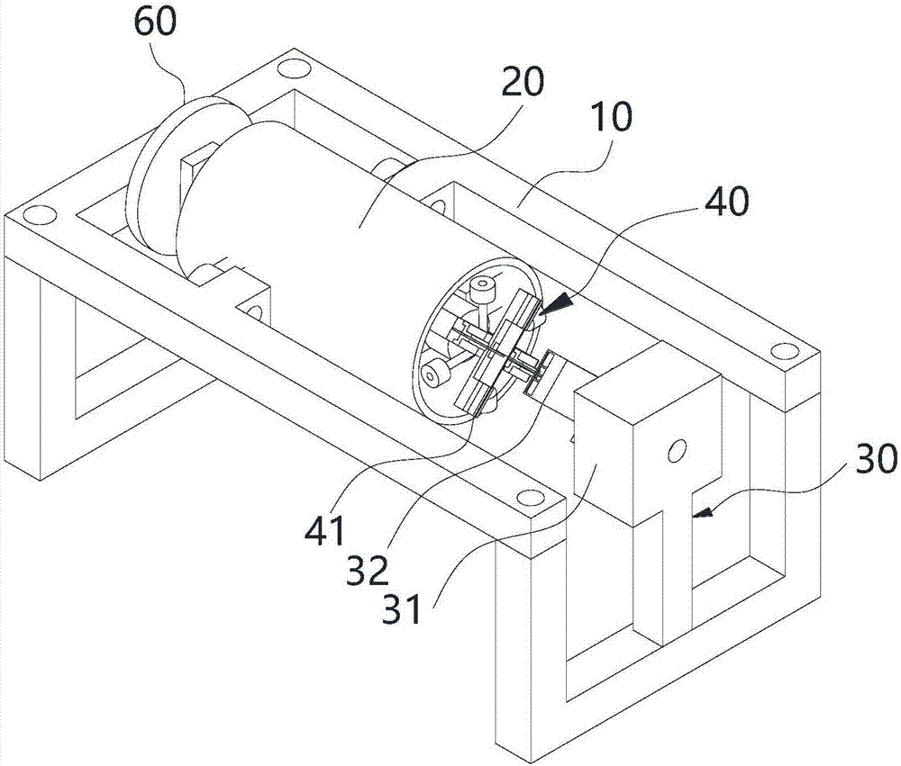 Horizontal-type test apparatus and test method for measuring torsion property of material under electron microscope