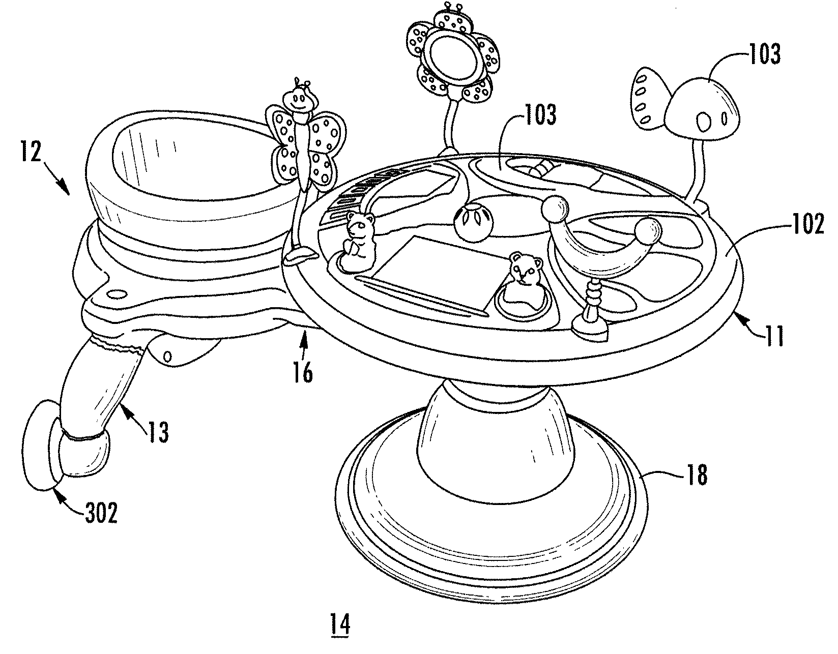 Orbital walker with activity table