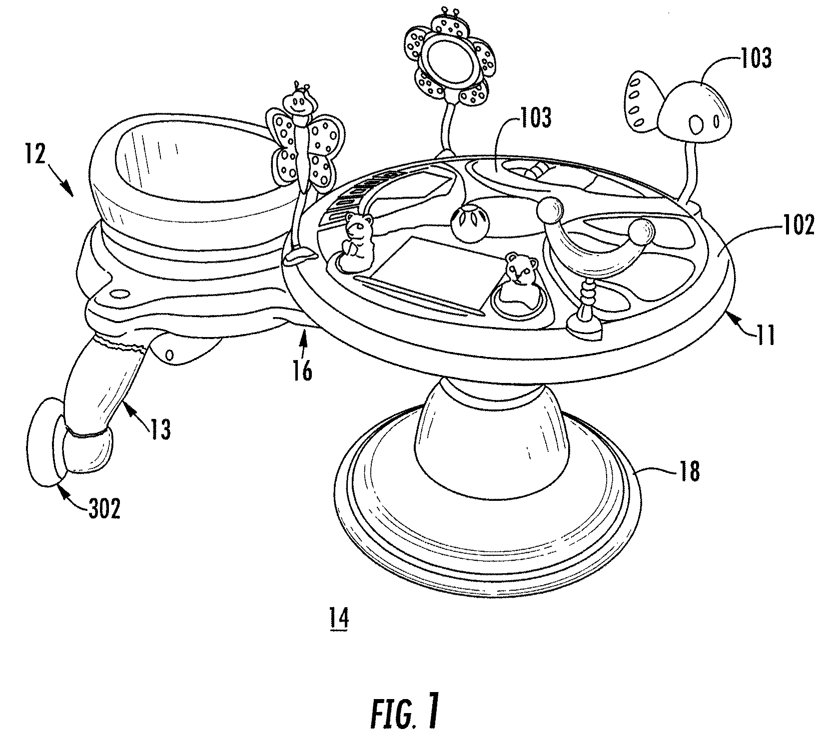 Orbital walker with activity table