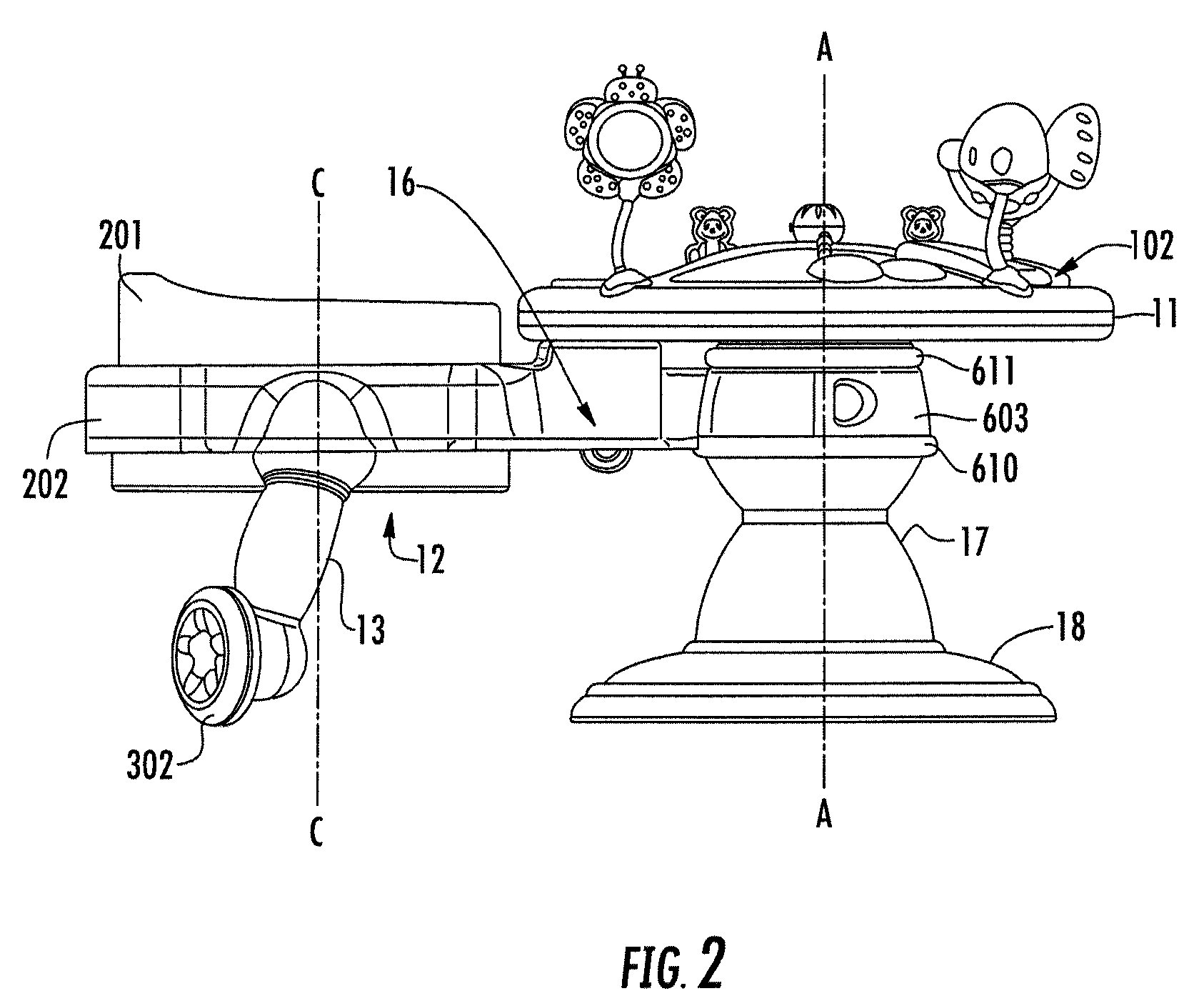 Orbital walker with activity table