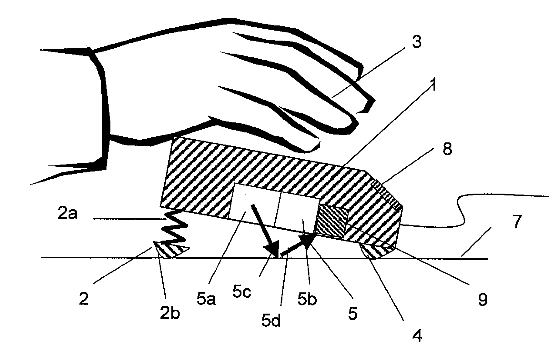 Input device for pointing coordinates